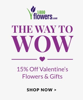 Valentine's Day Flowers Save 15%